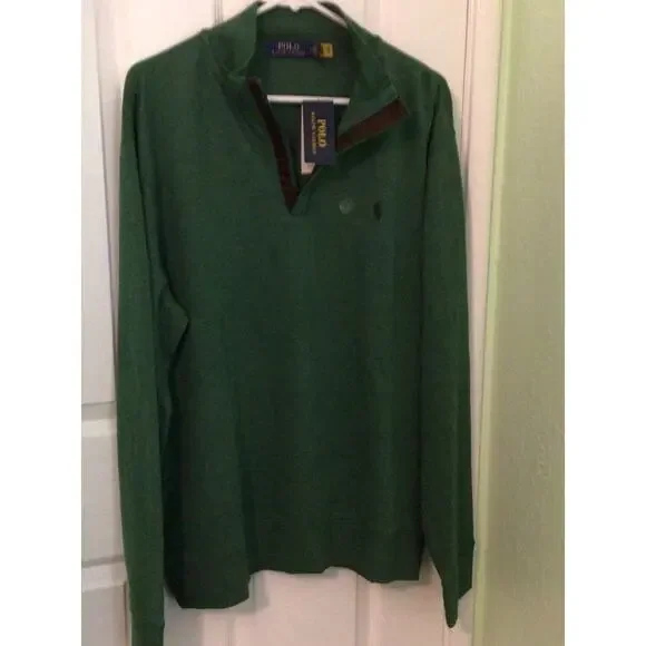 Polo Ralph Lauren Green pullover Green NWT Quarter Zip - Picture 1 of 5